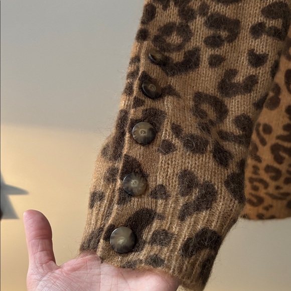 Sezane Fanie Leopard Print Sweater Dress - Size M - Picture 5 of 6